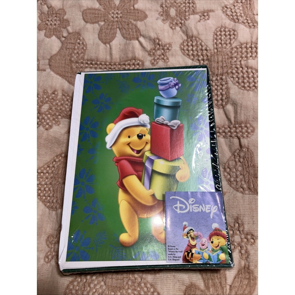 New Disney Winnie The Pooh Holiday Cards 10 w/envelopes New Sealed Box